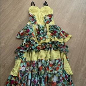 Floral Multicolor Layered Maxi Woman’s Dress